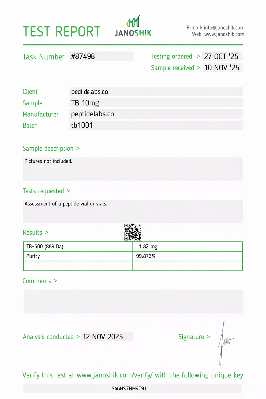 TB-500 (Thymosin Beta-4) 5mg (43aa)
