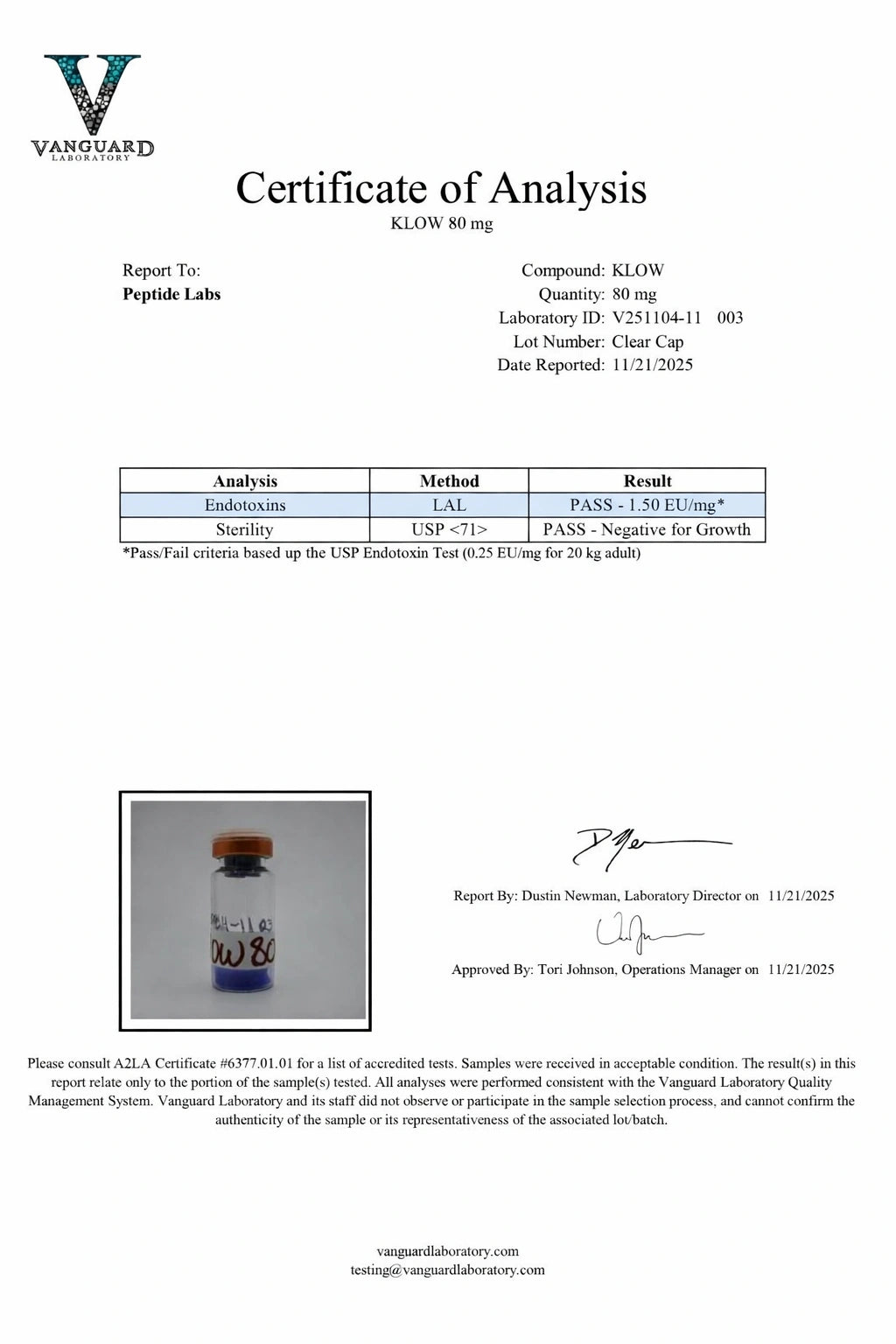 BPC-157, TB-500, KPV, GHK-Cu 80mg (Klow Blend)
